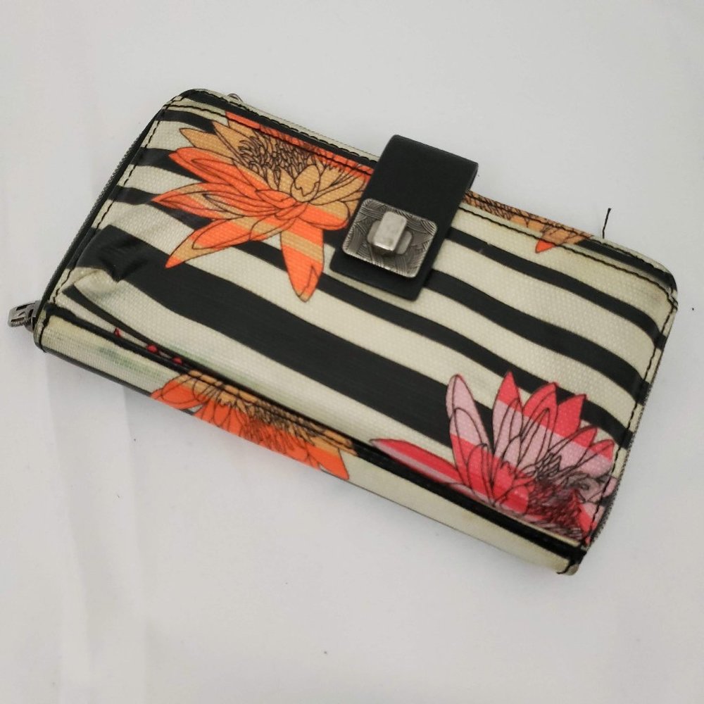 the SAK floral and stripes wallet